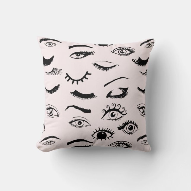 Eyes and Eyelashes Throw Pillow (Front)