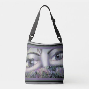 Eyes Behind Oriental Fan    Crossbody Bag