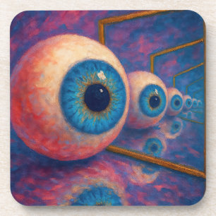 “Eyes Beyond Forever" - A Surreal Portrait Coaster