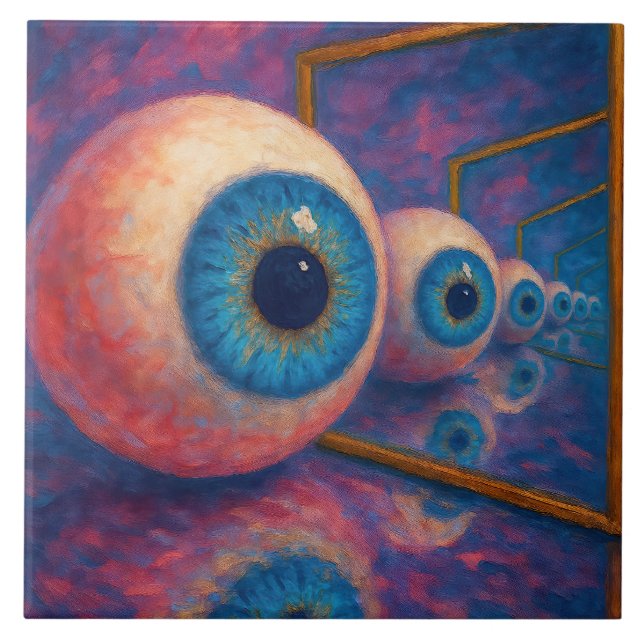 “Eyes Beyond Forever" - A Surreal Portrait Tile (Front)
