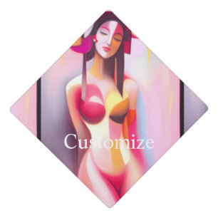 Eyes Closed Female Posing Thunder_Cove Graduation Cap Topper