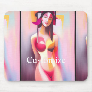 Eyes Closed Female Posing Thunder_Cove Mouse Pad