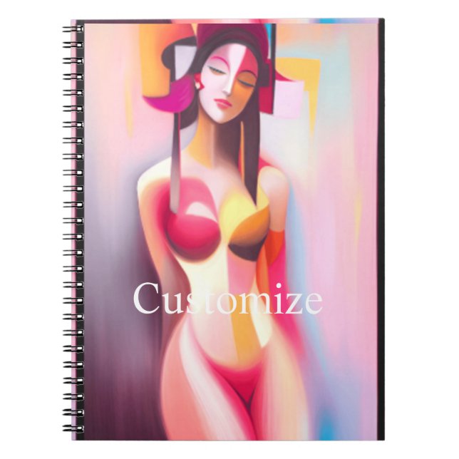 Eyes Closed Female Posing Thunder_Cove Notebook (Front)