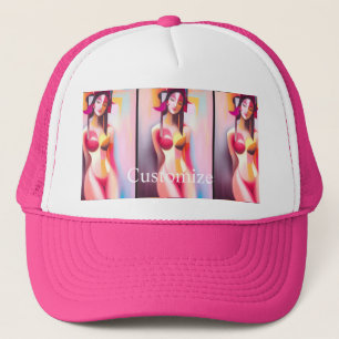 Eyes Closed Female Posing Thunder_Cove Trucker Hat