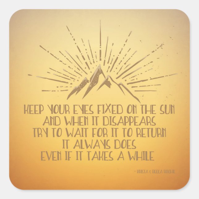 Eyes Fixed on the Sun Square Sticker (Front)