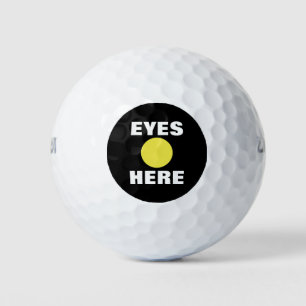 Eyes Here Funny Golf Balls