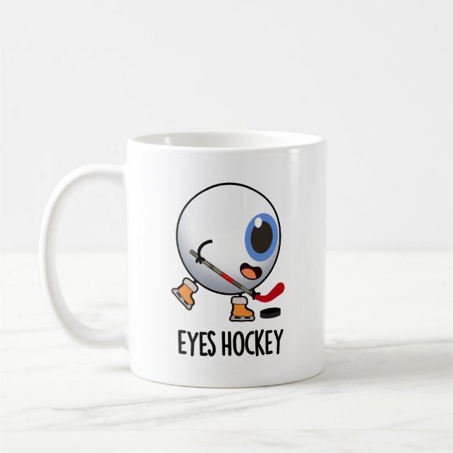 Eyes Hockey Funny Ice Hockey Sports Pun  Coffee Mug (Left)