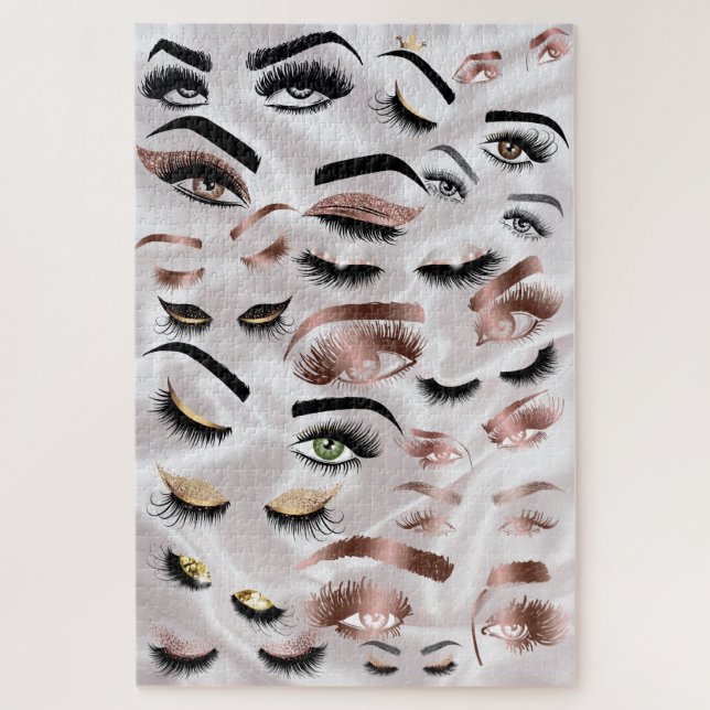 Eyes Lashes Wink Eyes makeup artist Jigsaw Puzzle (Vertical)