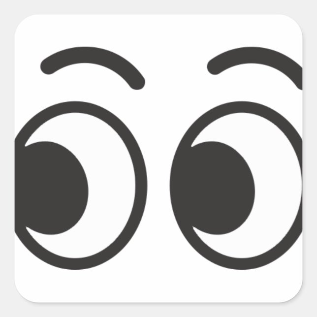 Eyes looking emoji square sticker (Front)