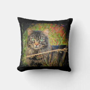 Eyes of a hunter throw pillow
