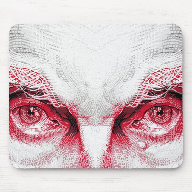 Eyes of Ancient Evil – Red Warning Mouse Pad (Front)