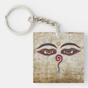 Eyes Of Buddha / Augen der Weisheit antique Keychain