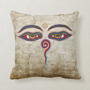Eyes Of Buddha / Augen der Weisheit Throw Pillow
