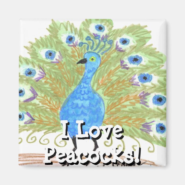 Eyes of India Peacock by Wendy C. Allen Magnet (Front)