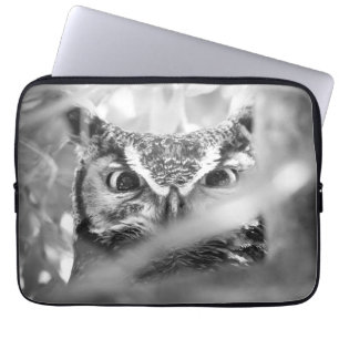 Eyes of the Forest (Great Horned Owl) Nature Photo Laptop Sleeve
