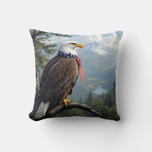 Eyes Of The Sky – Majestic Eagle Portrait Throw Pillow