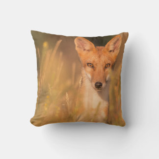 Eyes of the Wild Red Fox Wildlife Photography Throw Pillow