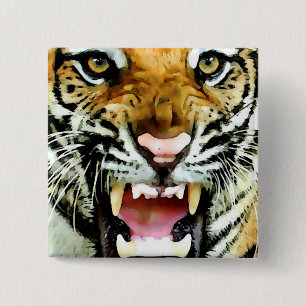Eyes of Tiger 2 Inch Square Button