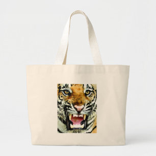 Eyes of Tiger Large Tote Bag