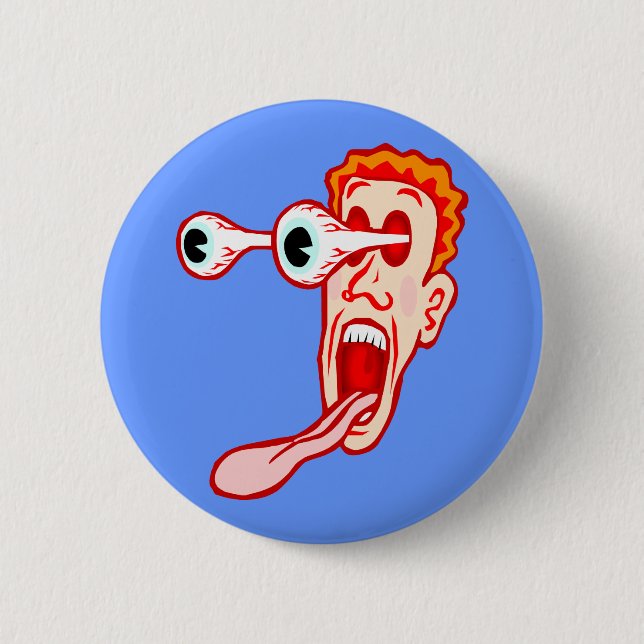 Eyes Popping Out Of Head 2 Inch Round Button (Front)
