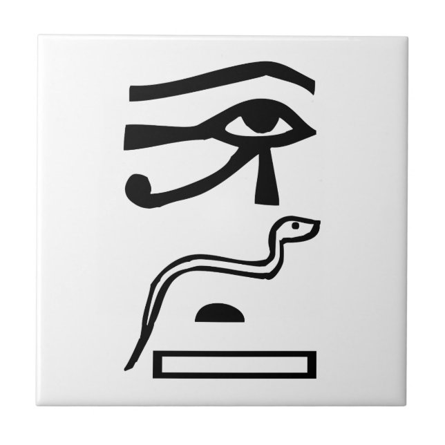 Eyes & Snake, Egyptian hieroglyph Tile (Front)