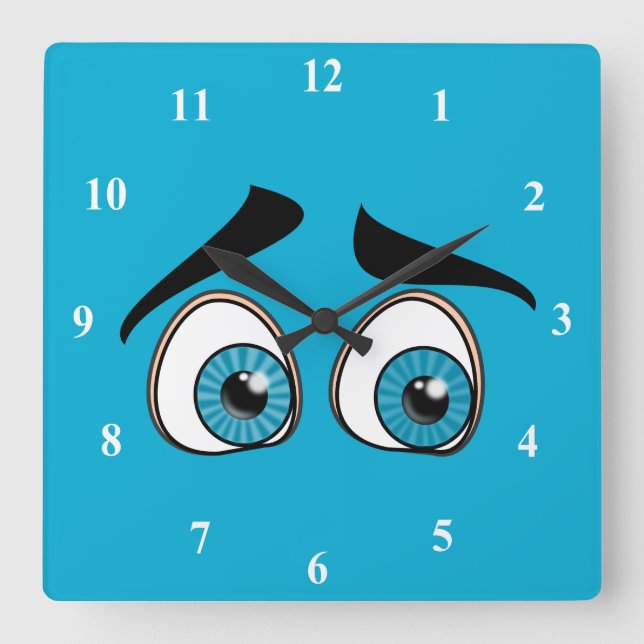 Eyes Square Wall Clock (Front)