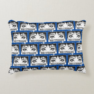 Eyes, The Window To The Soul, Manga Illustration Accent Pillow