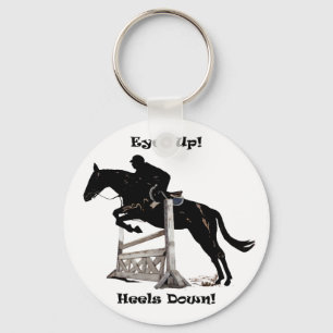 Eyes Up! Heels Down! Horse Keychain