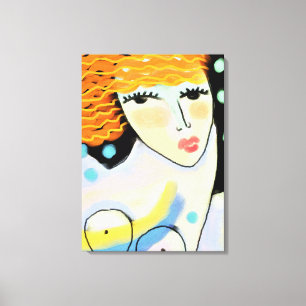 Eyes Wide Open Abstract Digital Portrait of Woman Canvas Print