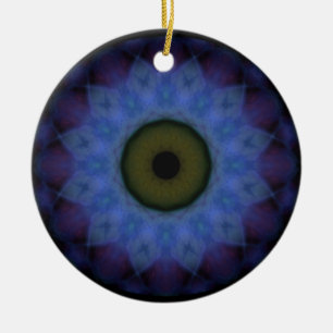 Eyesore Violet Blue Evil Eye Ceramic Ornament