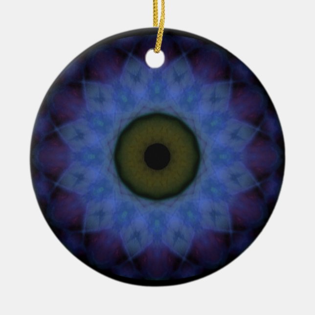 Eyesore Violet Blue Evil Eye Ceramic Ornament (Front)