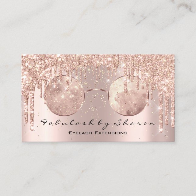 Eyewear Optical  Optometrist  Eyeglasses Pink Rose Business Card (Front)