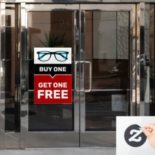 Eyewear Optical Store Window Cling Sign Template