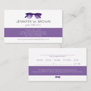 Eyewear Optometrist Appointment Reminder Business Card