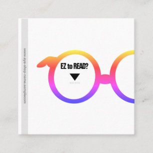 Eyewear shop square business card