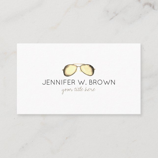 Eyewear Specialist EyeGlasses Spectacles yellow Business Card (Front)