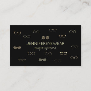 Eyewear Specialist optical store Gold Sunglasses Business Card