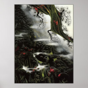 Eyvind Earle -  Wisps of Fog and Branch - 1996; Un Poster