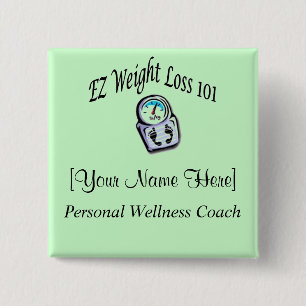 EZ Weight Loss 101 - Name Badge 2 Inch Square Button