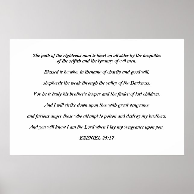 Ezekiel 25:17 Poster (Devant)