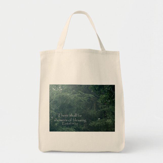 Ezekiel 34:26 There shall be showers of blessing. Tote Bag (Front)