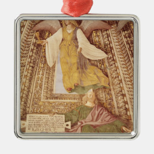 Ezekiel and Angel holding chalice of the Metal Ornament