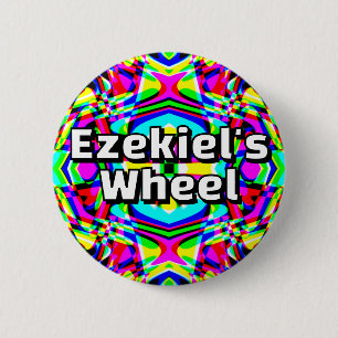 Ezekiel's Wheel - Four-way kaleidoscope 2 Inch Round Button