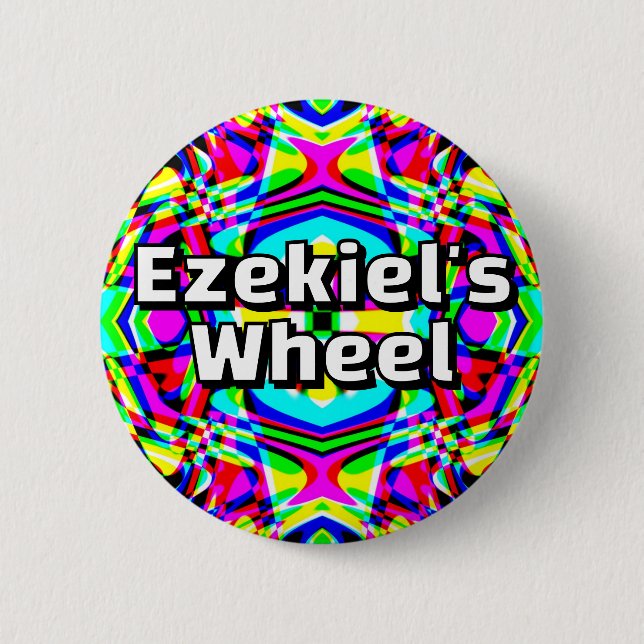 Ezekiel's  Wheel - Four-way kaleidoscope 2 Inch Round Button (Front)