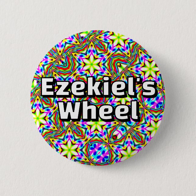 Ezekiel's  Wheel - Six-way kaleidoscope 2 Inch Round Button (Front)