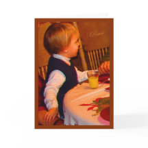 Ezra 3 yr prays grace at Christmas--watercolor sat