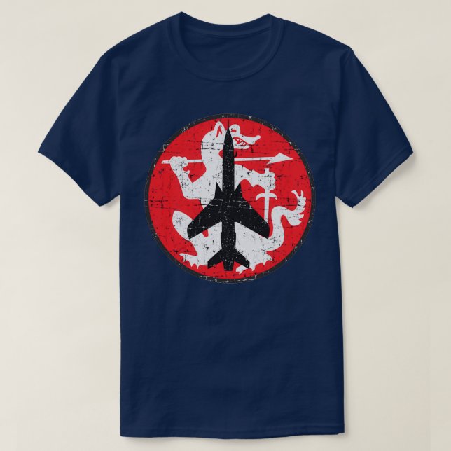 F105G Thunderchief Wild Weasel Badge Grunge Style  T-Shirt (Design Front)