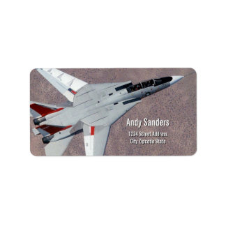 F14 Tomcat Jet Fighter Étiquette de adresse person