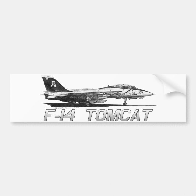 F14 Tomcat VF-103 Jolly Rogers - drawing Bumper Sticker (Front)