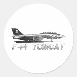 F14 Tomcat VF-103 Jolly Rogers - drawing Classic Round Sticker